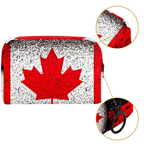 Kanadai Zászló Piros Maple Leaf Kis Smink Táska Tok az Erszényes Utazási Kozmetikai Táska Hordozható Toalett Táska a Nők,