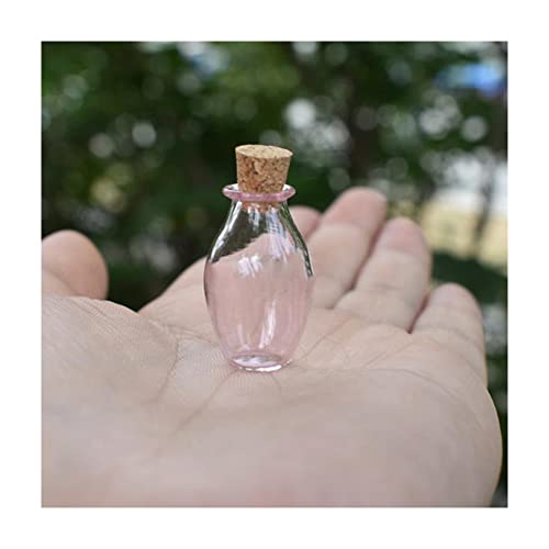 2DB Mini Üveg Színes Üveg A Parafa Dugóval Kis Üveg Ajándék Apró Üvegekbe kívánó üveg,rózsaszín