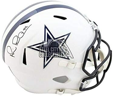 Michael Irvin Autogramot Dallas Cowboys Lapos Fehér Teljes Méretű Futball Sisak SZÖVETSÉG - Dedikált NFL Sisak