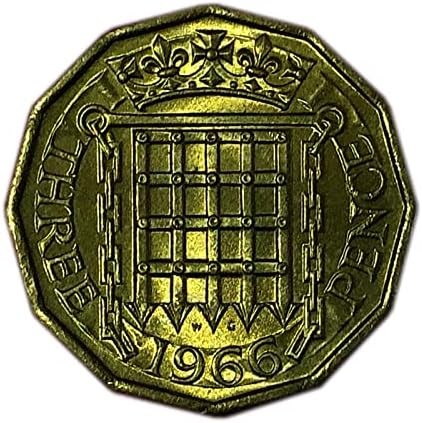 22mm, egyesült KIRÁLYSÁG, Nagy-Britannia, Anglia, 1964-67, 3 Penny Réz Érme Gyűjtemény