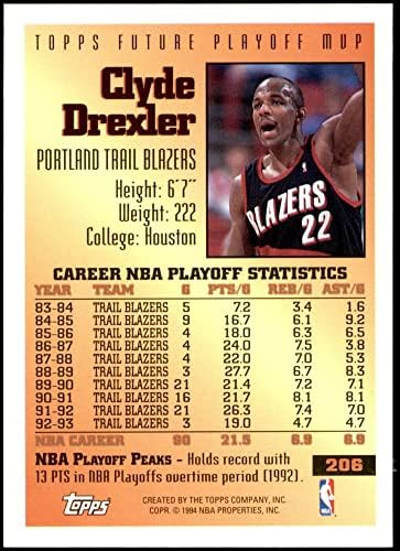1993 Topps 206 Jövőben Playoff legértékesebb JÁTÉKOSA Clyde Drexler Portland Trail Blazers (Kosárlabda Kártya) NM/MT Trail
