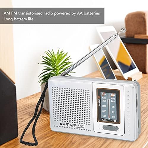 Mini Rádió AM FM Rádió elemes Beépített Hangszóró, Hordozható, Zsebben Rádiós Kültéri Utazási Ezüst Szürke