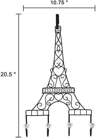 GUSUWOD Készlet 2 Hosszú Az Ajtó Felett Horgok - Párizs Témájú Eiffel-Torony Törölközőt fogas(20.5 x 10.75)...