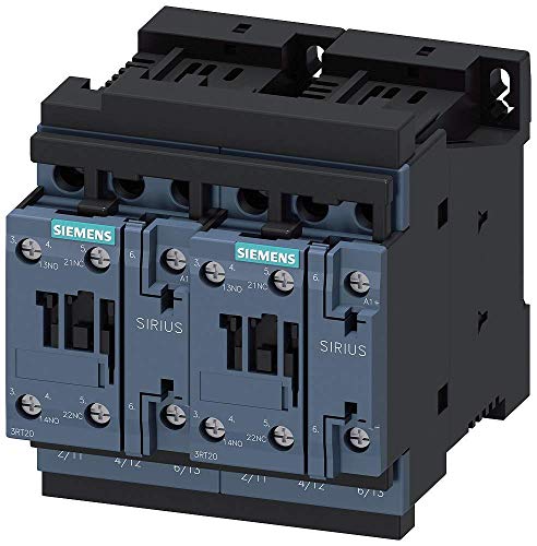 Siemens Sirius 3RA23258XB301BB4 IEC Mangnetic Mágneskapcsoló, Tolatás, 24VDC, 3 Pole, Méret S0, 16 Teljes Terhelés Amper-Induktív,