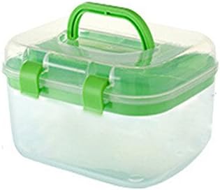 MYtodo Háztartási átlátszó többrétegű műanyag tároló doboz gyógyszert, a dobozban (Kis, Zöld)