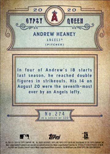 2020 Topps Cigány Királynő 274 Andrew Heaney Los Angeles Angels Baseball Kártya