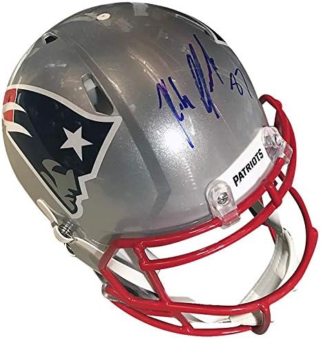 Rob Gronkowski Autogramot Sisak Hazafiak Replika Sebesség Elvis - Dedikált NFL Sisak