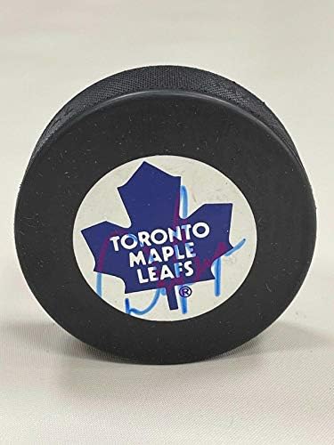 Ne Beaupre Aláírt Toronto Maple Leafs Vintage Puck - w/COA - Dedikált NHL Korong