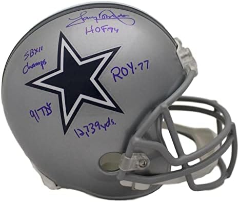 Tony Dorsett Dedikált Dallas Cowboys Replika Sisak 5 Insc SZÖVETSÉG 21889 - Dedikált NFL Sisak