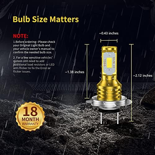 EGYÁGYAS H7 LED Ködlámpa Izzó sárga 3000k, Rendkívül Fényes, Nagy Teljesítmény H7LL H7 LED Izzók a DRL vagy Köd Lámpa Lámpa