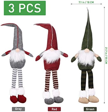 NUOBESTY 3PCS Karácsonyi Mikulás Gnome Plüss Baba, Karácsonyi Manó, Törpe, Baba, svéd tomte barátja Plüss Baba, Karácsonyi