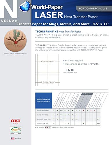 TechniPrint HS - Transzfer Papír a Bögrék, Fémek, Több - 8,5 x 11 (1000 /Lap)