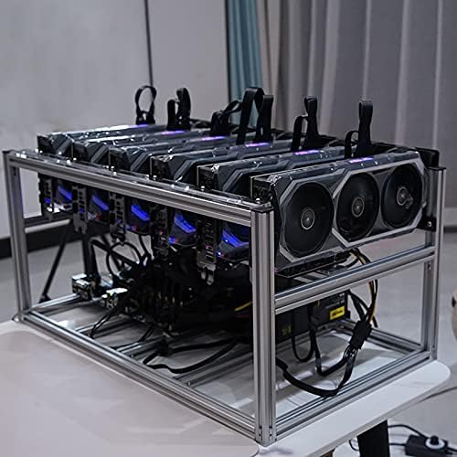 6 GPU Alumínium szabadtéri Bányászati Számítógép Keret Rig Szigetelés Multi-Function Ventilátor Hűtés Rack Esetben a Bitcoin