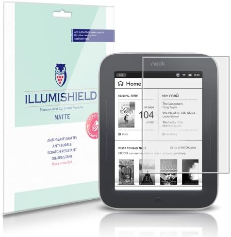 ILLUMISHIELD Matt Képernyő Védő Kompatibilis a Barnes & Noble Egyszerű Érintés 6 inch (with Glowlight)(3 Csomag) Tükröződésmentes