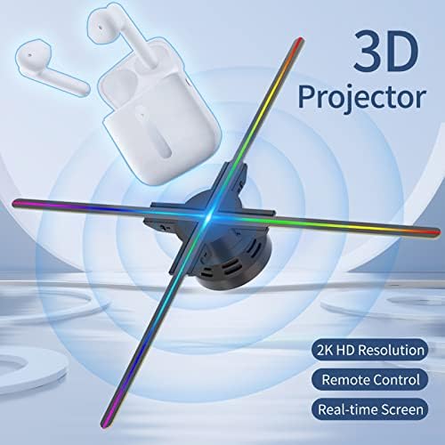 XIXIAN 3D-s Hologram Rajongó,F52 3D-s Hologram Kivetítő Reklám Kijelző Ventilátor, Falra Szerelhető Lejátszó 3D szabad Szemmel