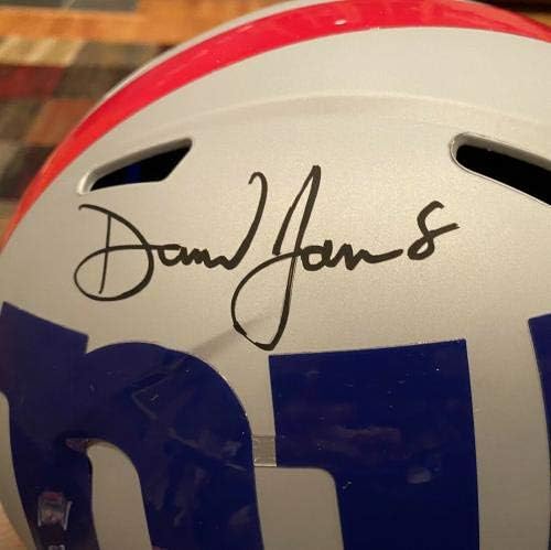 Daniel Jones Aláírt New York Giants Teljes Méret AMP Sisak Tanú SZÖVETSÉG - Dedikált NFL Sisak