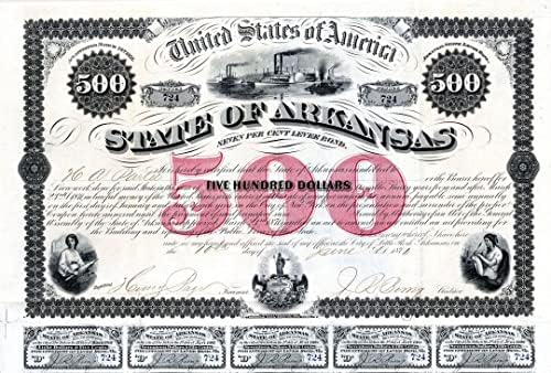 State of Arkansas-Gát - $500 Bond (Uncanceled)