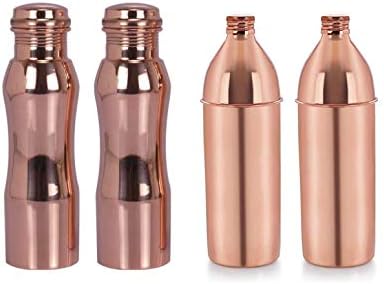 Indiai Kis sapka Üveg 1000 ml-es Palack Lakk Bevonattal Ívelt Egyszerű Kivitelben (Csomag 4 Üveggel, Barna)