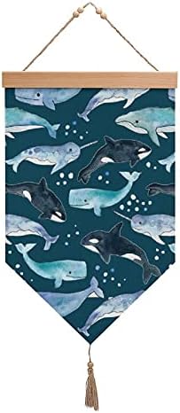 Nudquio Bálnák Orcas Narwhals A Haditengerészet Pamut Ágynemű Lóg a Zászló Falra Jele, Festmény, Kép a Home Office Garden