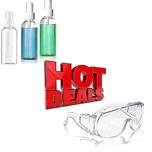 3 Csomag 50ml Spray-Műanyag Palackok + Anti-Köd Kémiai Biztonsági védőszemüveget