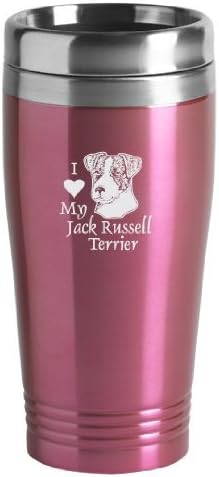 Sutter Malom Specialitásokat 16 Unciás Rozsdamentes Bögre - Szeretem A Jack Russell Terrier - Rózsaszín