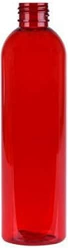 8 Uncia Cosmo Kerek Üveg, PET Műanyag Üres Újratölthető BPA-Mentes, Fehér Nyomja Le a Lemez Caps (12-es Csomag) (Fekete)